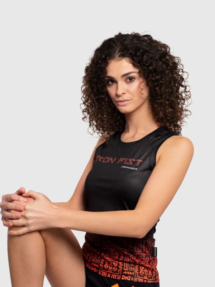 UNTAMED Iron Fist Sleeveless T-shirt Woman - XS, BLACK ORANGE