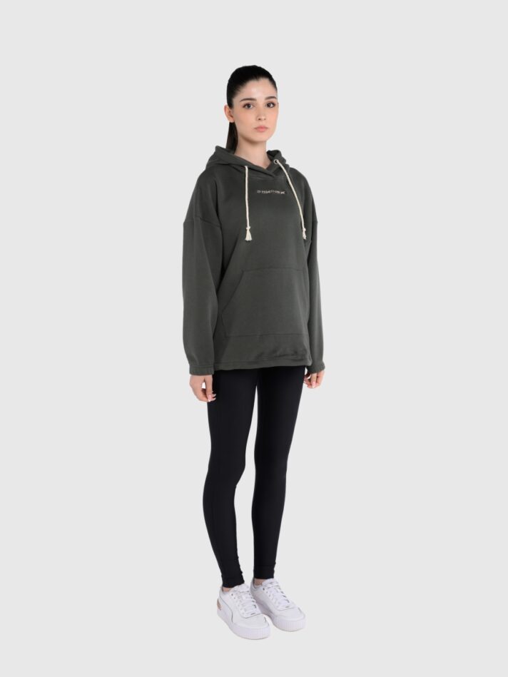 J.C Loosey Cap Hoodie Woman - XS, Green Olive