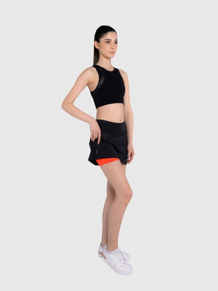 UNTAMED @GYM Liberty Skirt Woman - XS, BLACK-RED