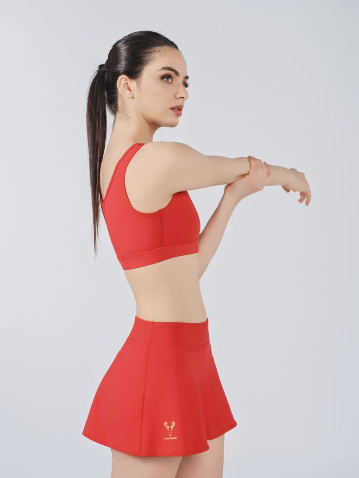 J.C CUT OUT CROP TOP - XS, RED JC