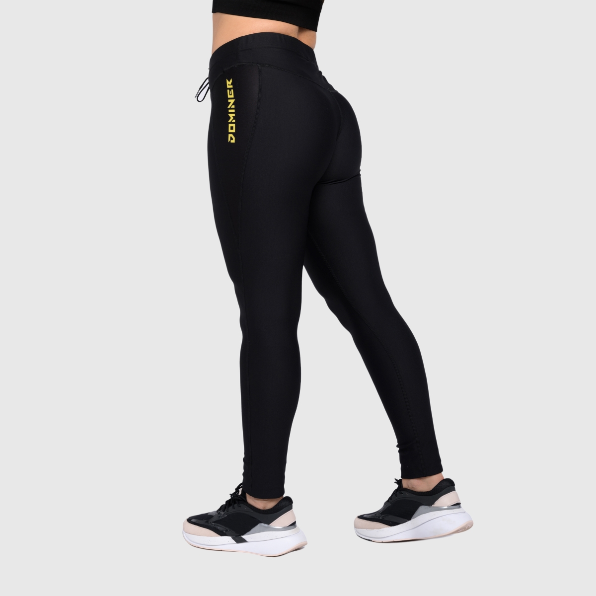 UNTAMED @GYM Active Leggings Woman BLACK-YELLOW