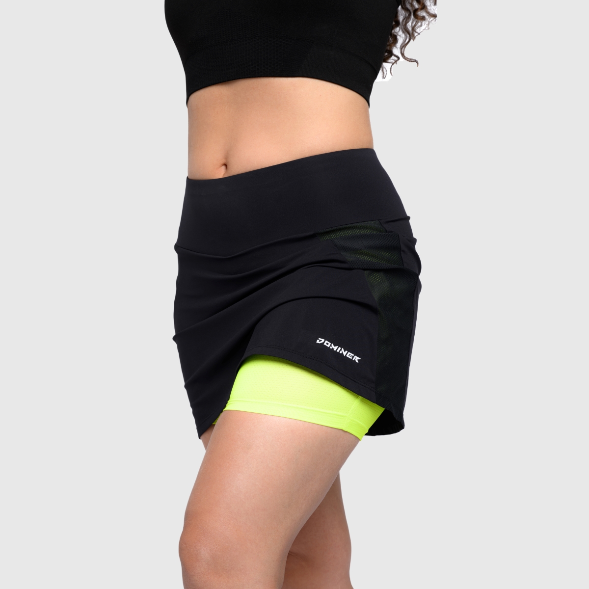 UNTAMED @GYM Liberty Skirt Woman BLACK-YELLOW