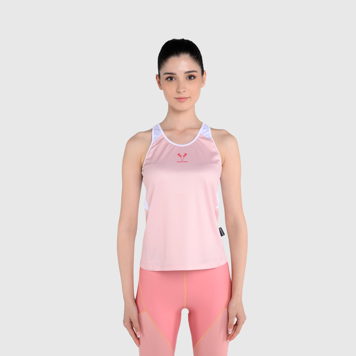 UNTAMED @GYM Feather Tank Top Woman BABY PINK-WHITE