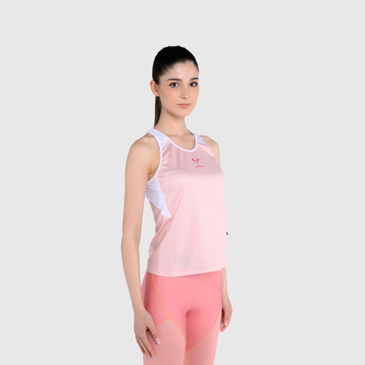 UNTAMED @GYM Feather Tank Top Woman BABY PINK-WHITE
