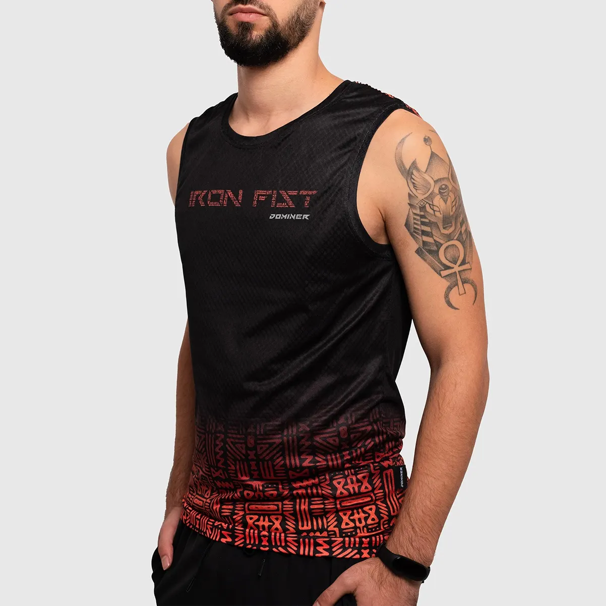 UNTAMED Iron Fist Sleeveless T-shirt Man BLACK ORANGE