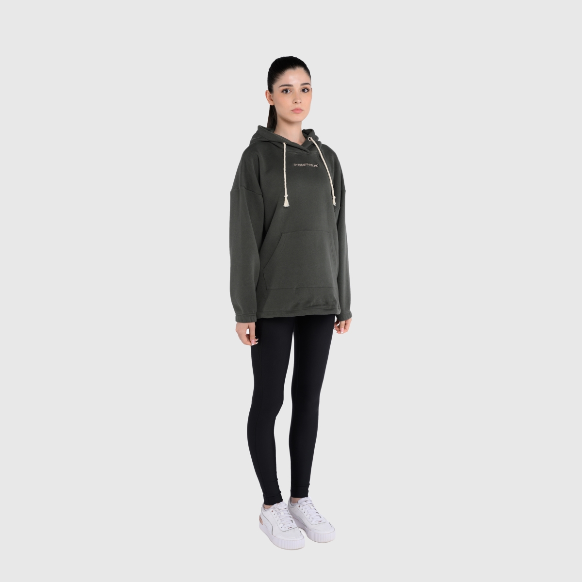 J.C Loosey Cap Hoodie Woman Green Olive